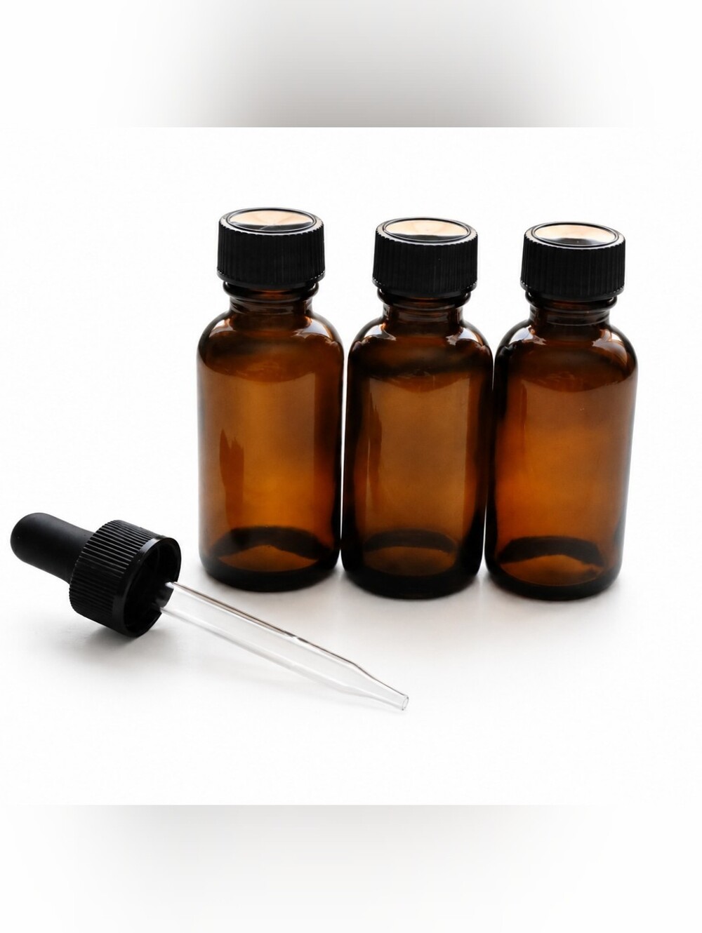 24 Pack 1 oz Amber Glass Bottles with Caps & Glass Droppers New